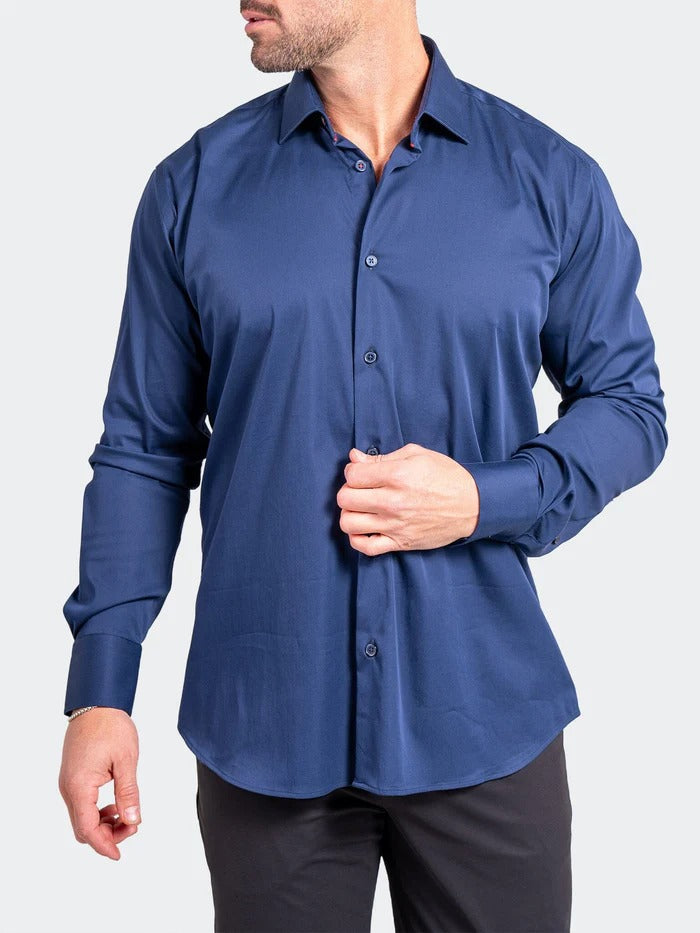 Maceoo Stretch Shirt | Blacklabel Softstretch Ascension0003 Blue