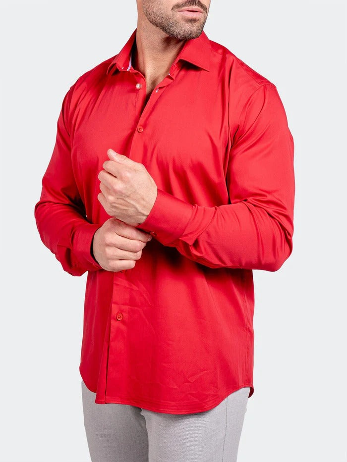 Maceoo Stretch Shirt | Blacklabel Softstretch Ascension0008 Red