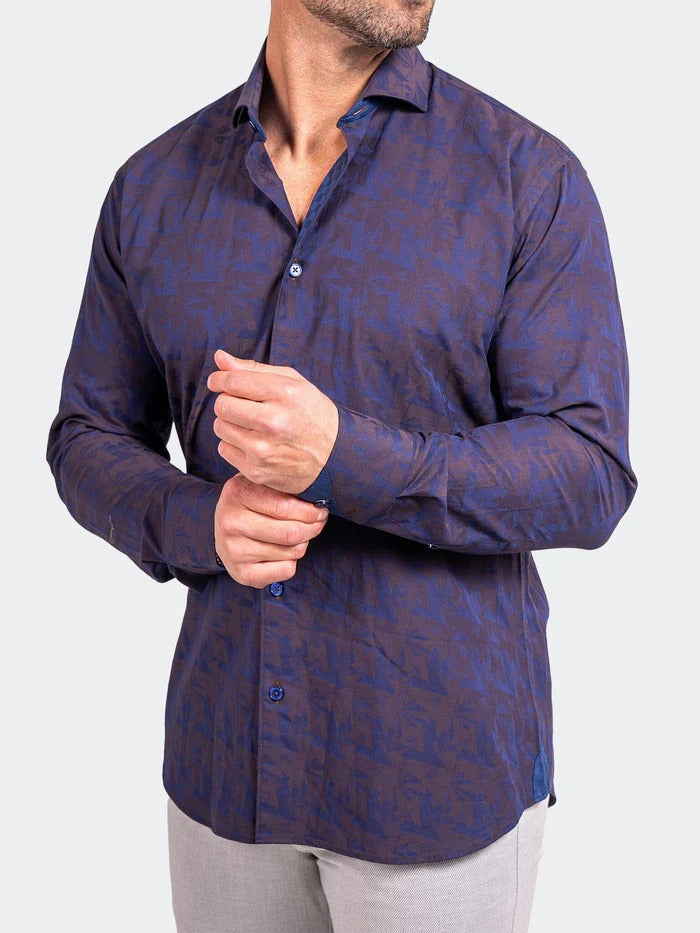 Maceoo Stretch Shirt | Eins Ascension0023 Blue