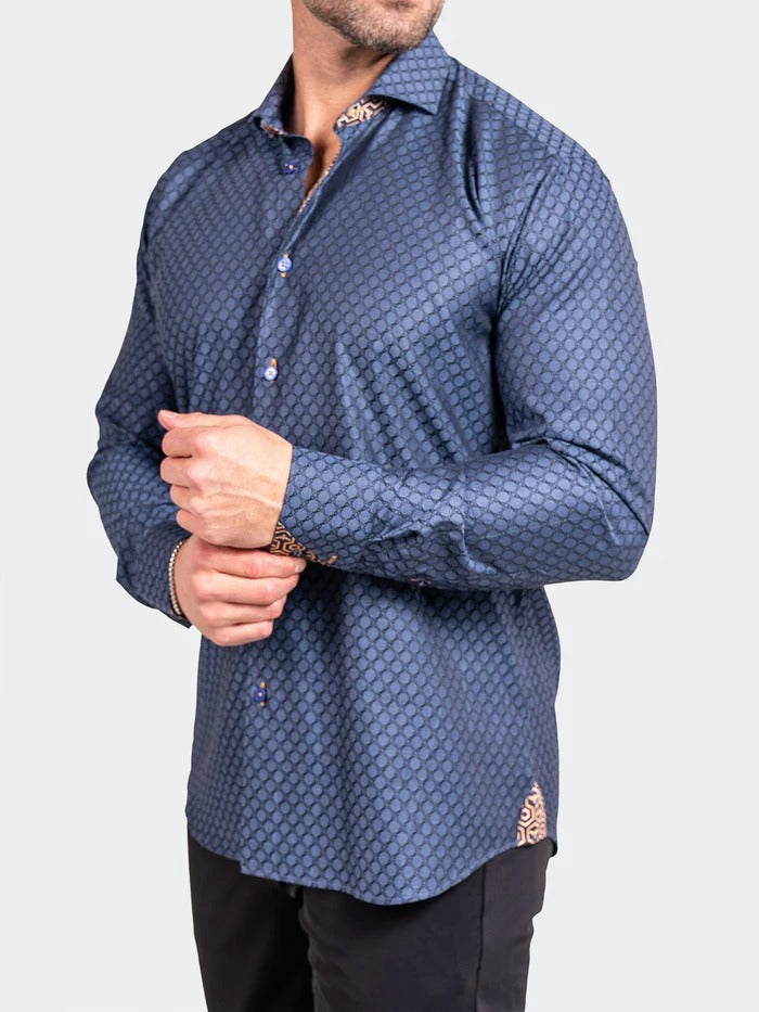 Maceoo Stretch Shirt | Eins Ascension0051 Blue