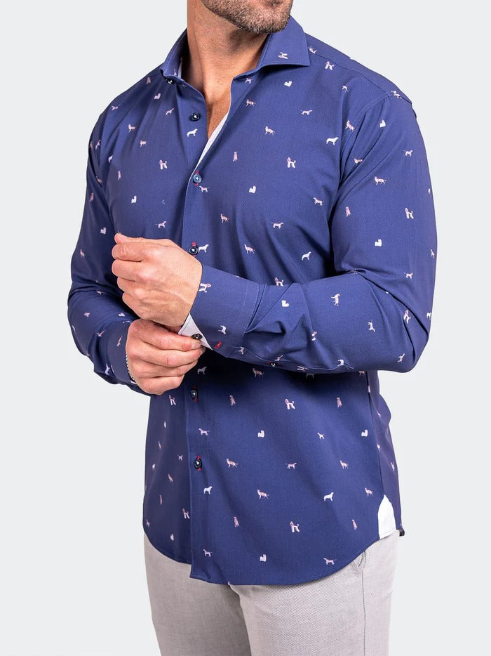 Maceoo Stretch Shirt | Eins Stretch Ascension0205 Blue