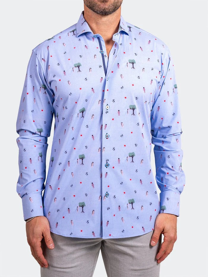 Maceoo Stretch Shirt | Eins Stretch Ascension0207 Blue