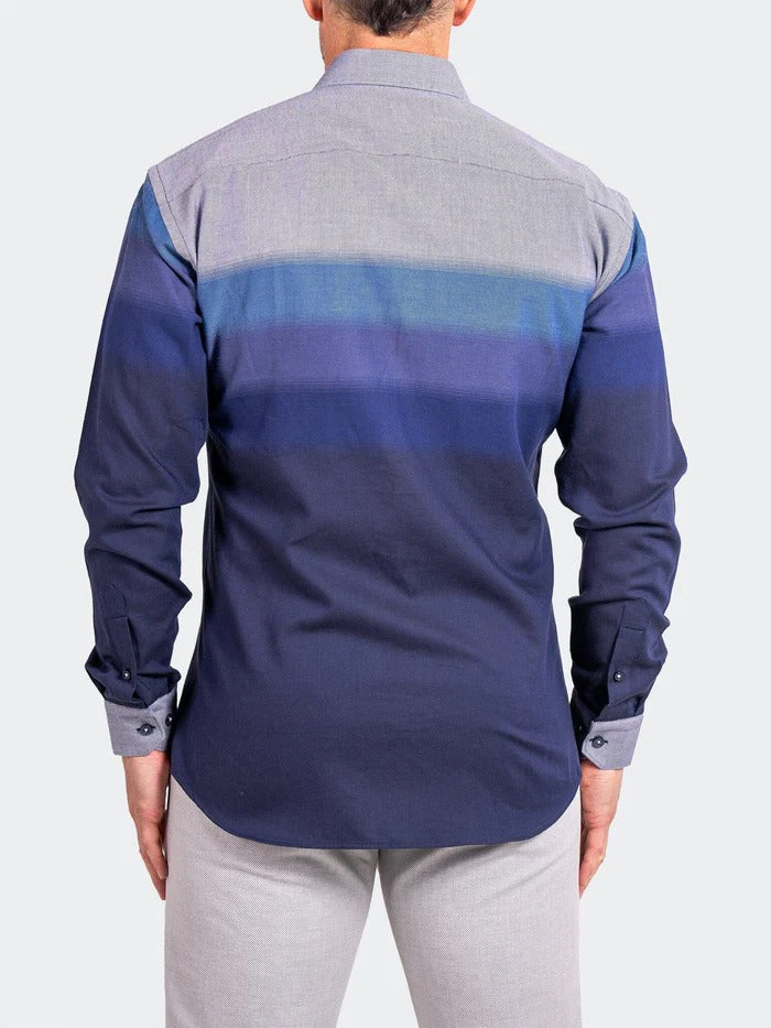 Maceoo Stretch Shirt | Fibonacci Ascension0024 Blue