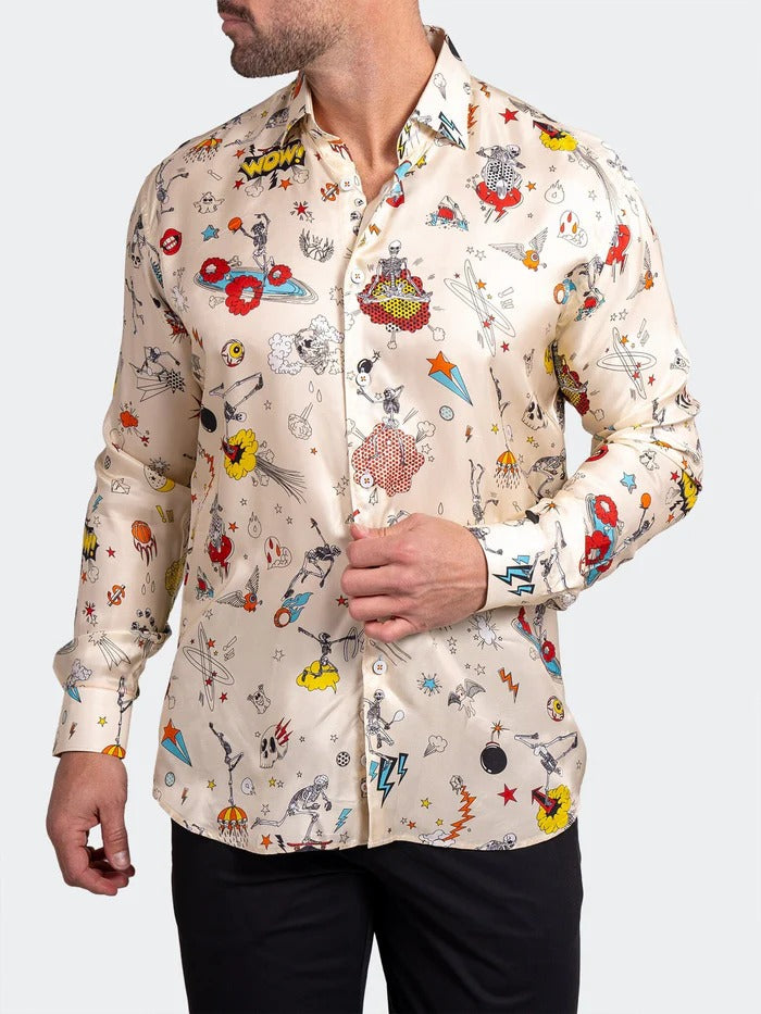 Maceoo Stretch Shirt | Fibonacci Ascension0209 White