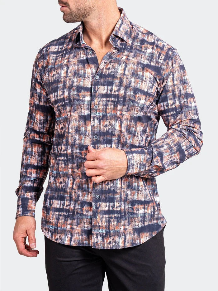 Maceoo Stretch Shirt | Fibonacci Stretch Ascension3249 Black