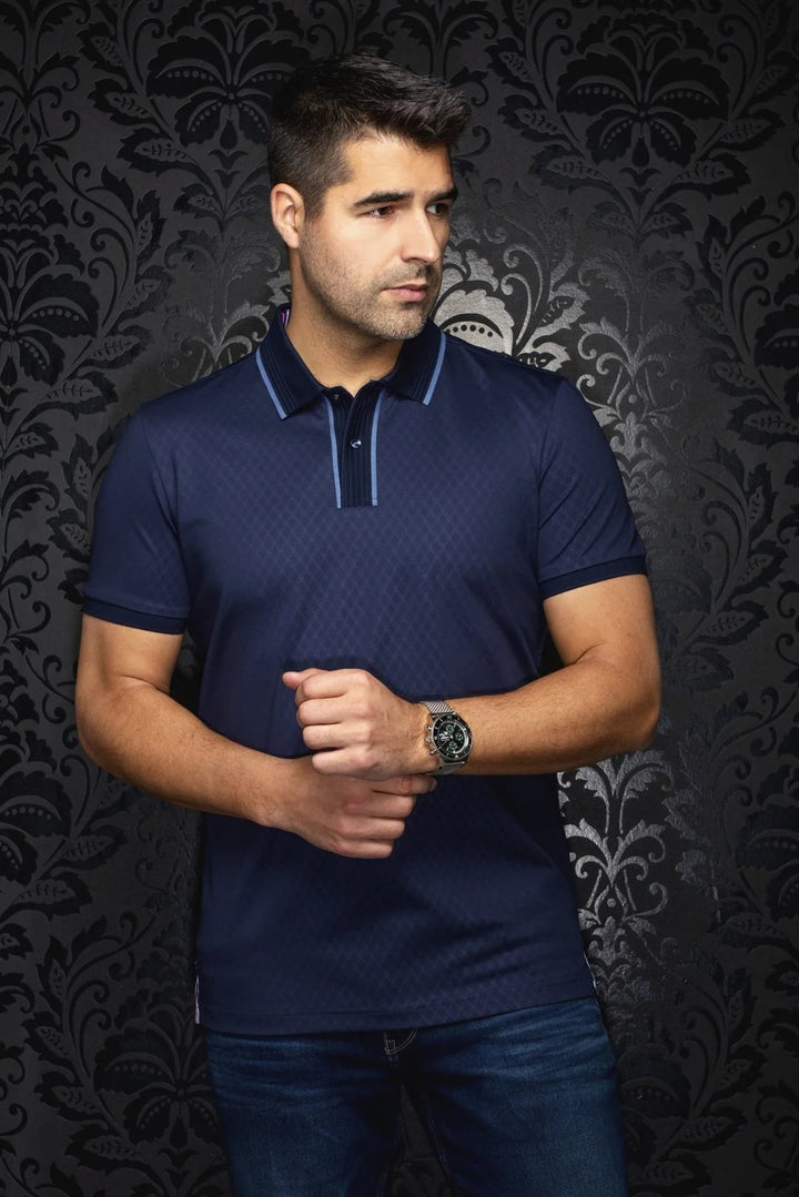 Au Noir Stretch Short-Sleeve Polo | Kaan Navy