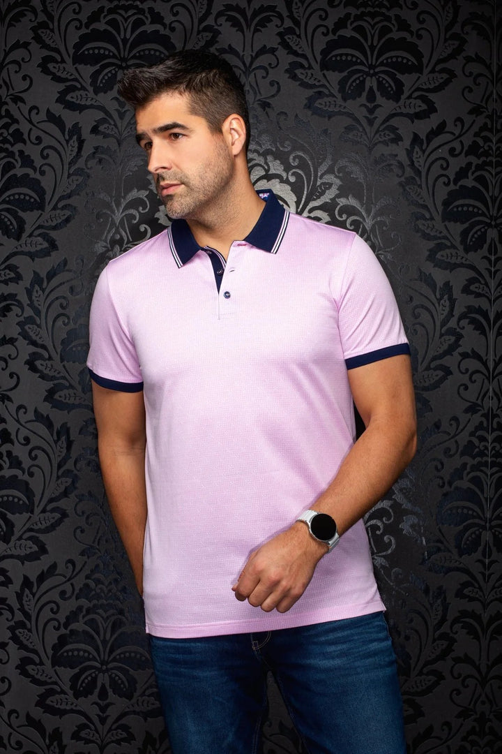 Au Noir Stretch Short-Sleeve Polo | Puntagorda Light Pink