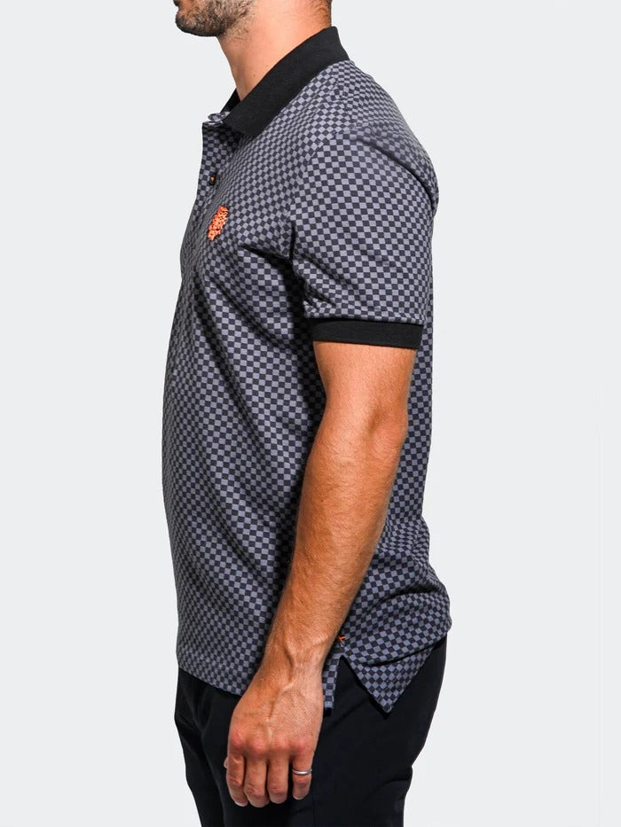 Maceoo Stretch Short-Sleeve Polos | Polo MozartSquareTip Grey
