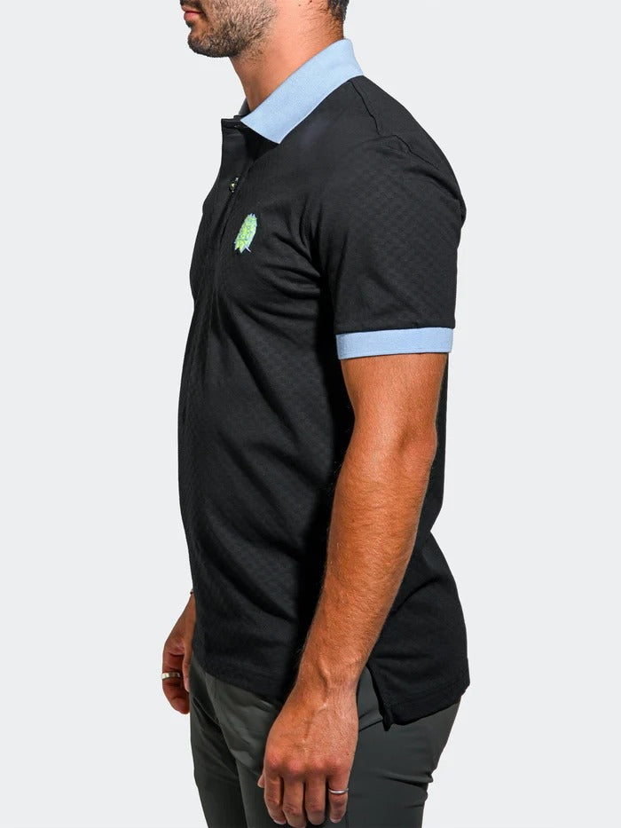 Maceoo Stretch Short-Sleeve Polos | Polo MozartSquareTip Black