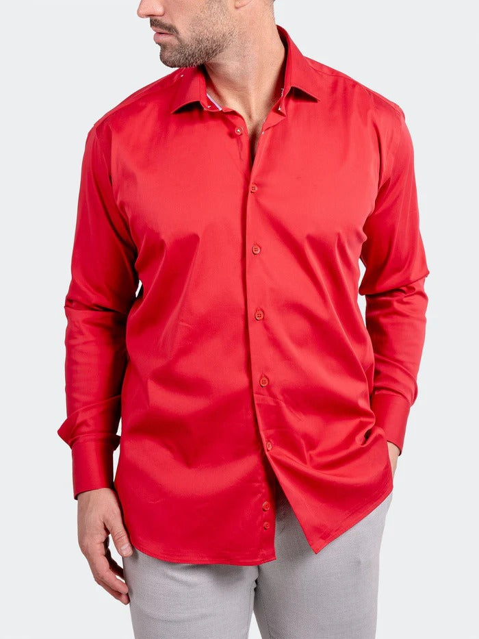 Maceoo Stretch Shirt | Blacklabel Softstretch Ascension0008 Red