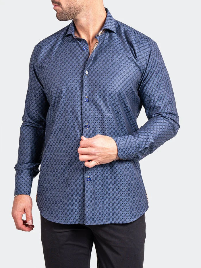 Maceoo Stretch Shirt | Eins Ascension0051 Blue
