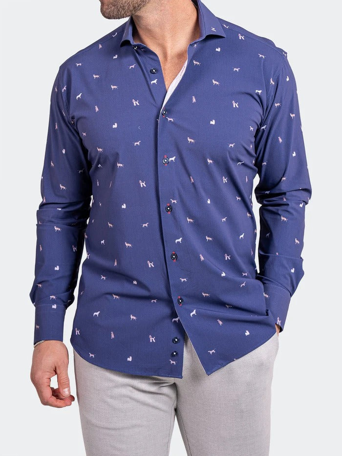 Maceoo Stretch Shirt | Eins Stretch Ascension0205 Blue