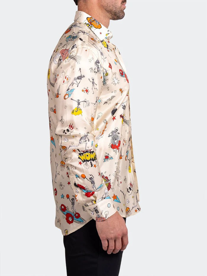 Maceoo Stretch Shirt | Fibonacci Ascension0209 White