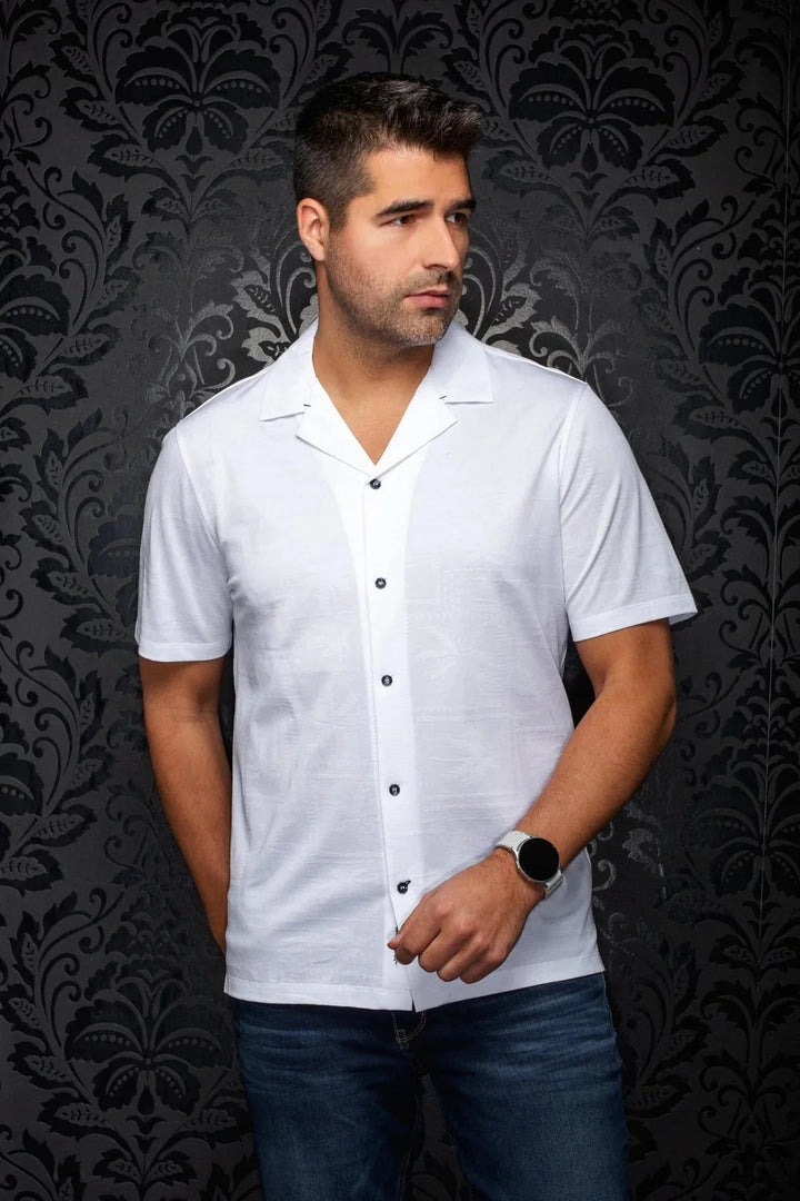 Short Sleeve Shirt Flat Collar |  Maho White [Size 2XL/6]