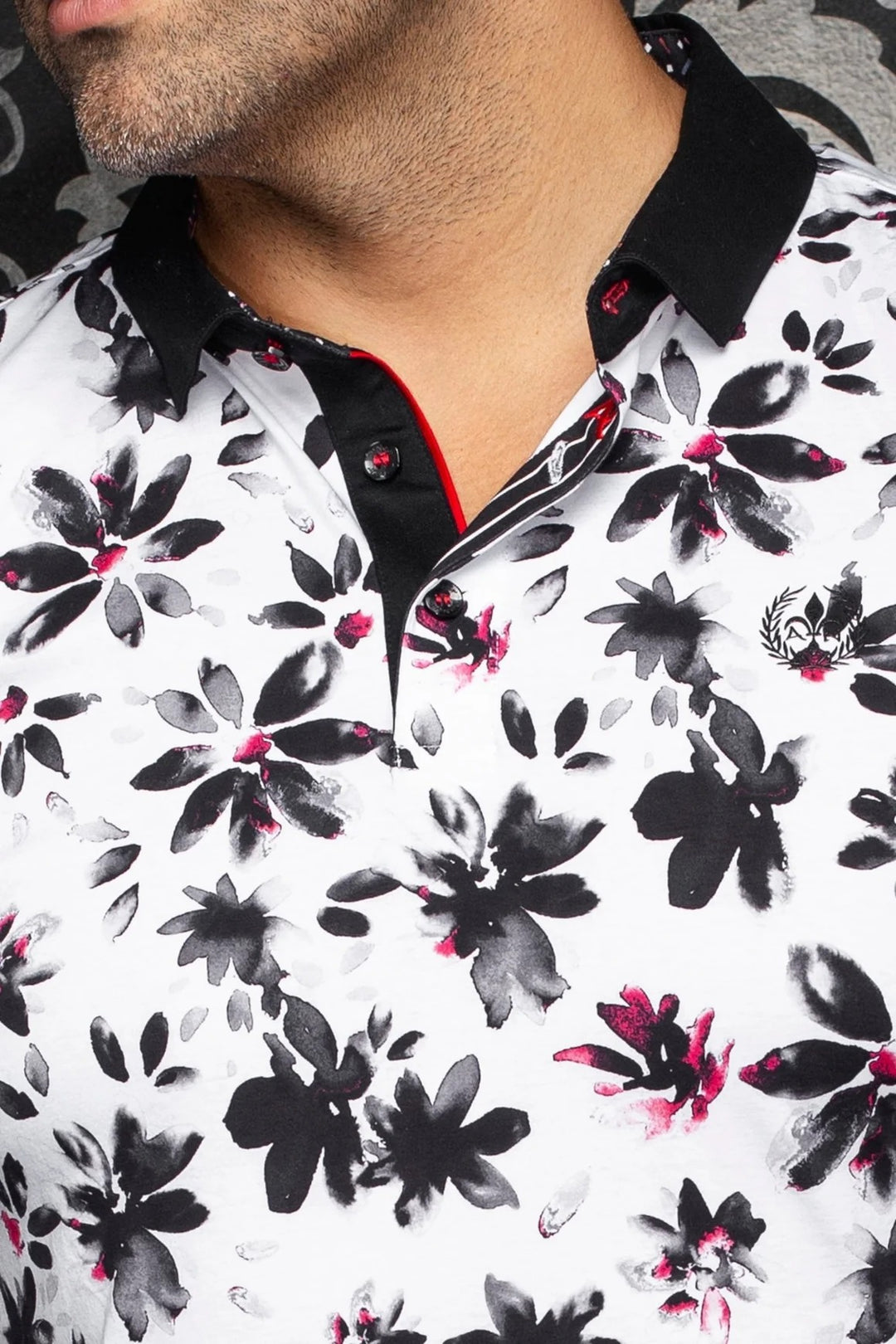 Au Noir Stretch Short-Sleeve Polo | Canteras White Black