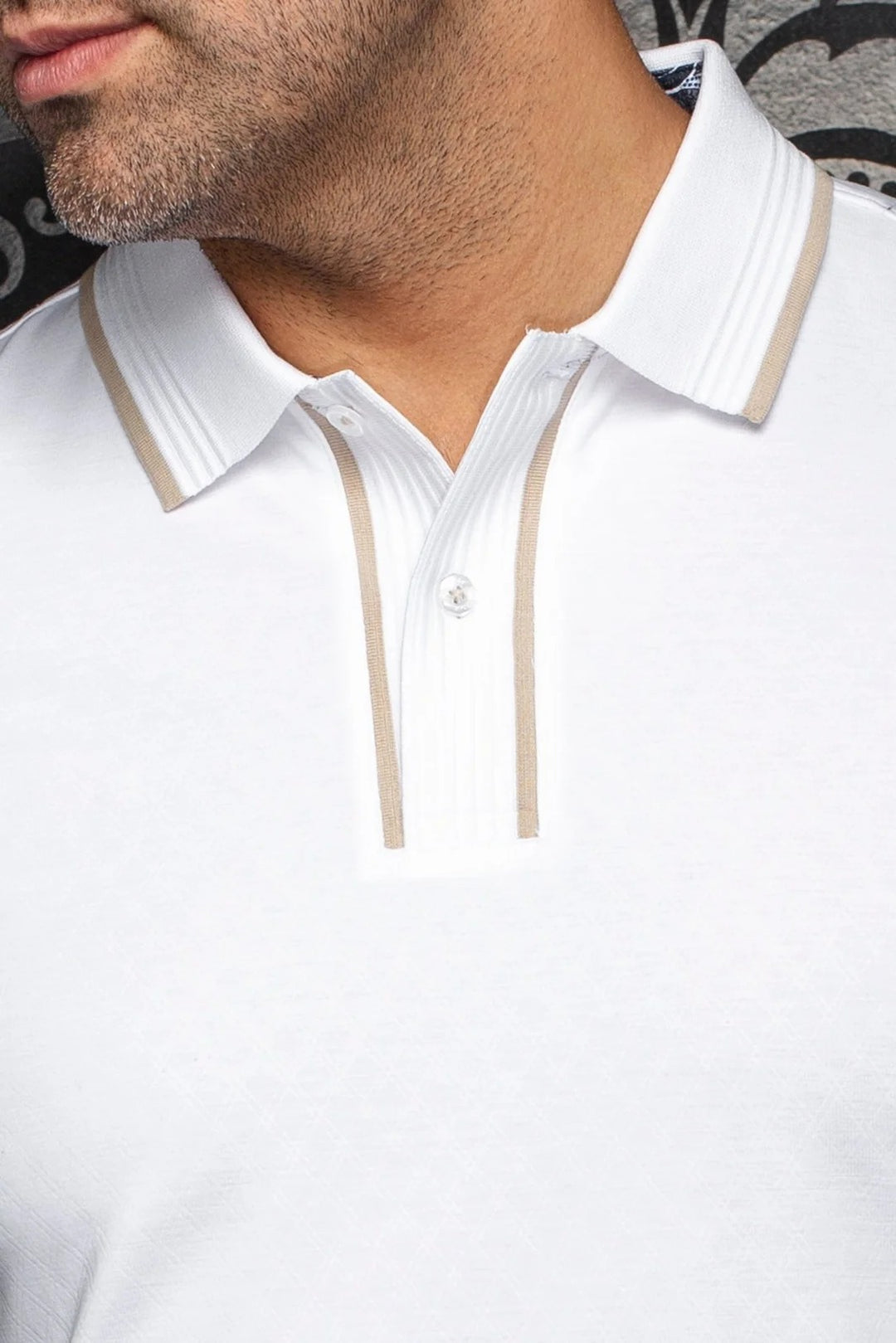 Au Noir Stretch Short-Sleeve Polo | Kaan White