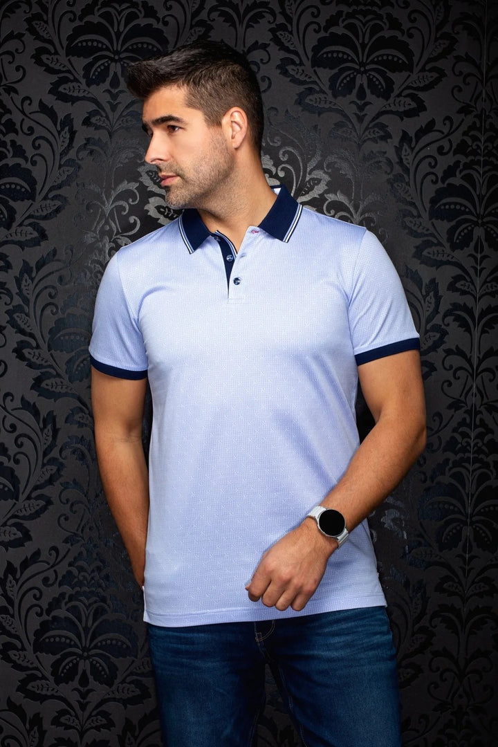 Au Noir Stretch Short-Sleeve Polo | Puntagorda Light Blue