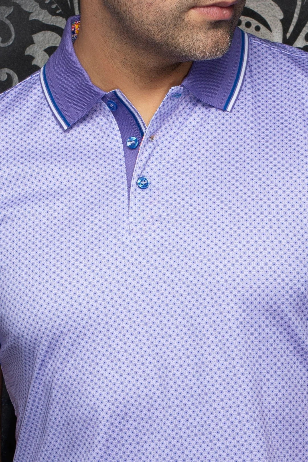 Au Noir Stretch Short-Sleeve Polo | Seacliff Lavender