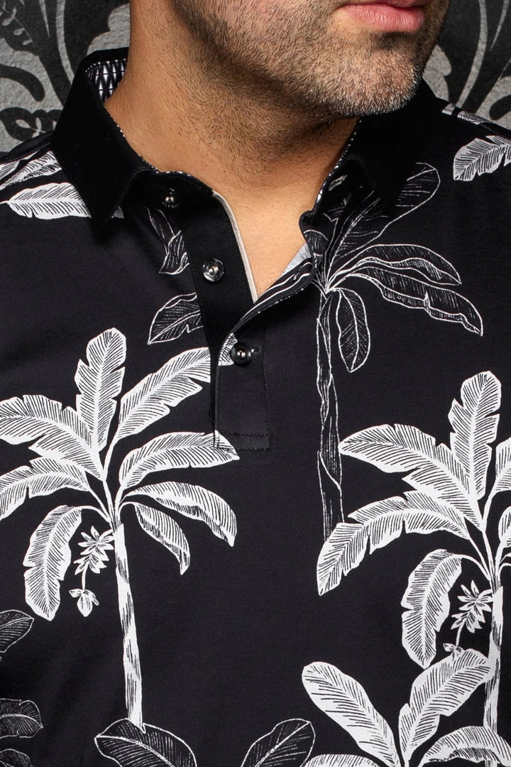 Au Noir Stretch Short-Sleeve Polo | Tidepool Black