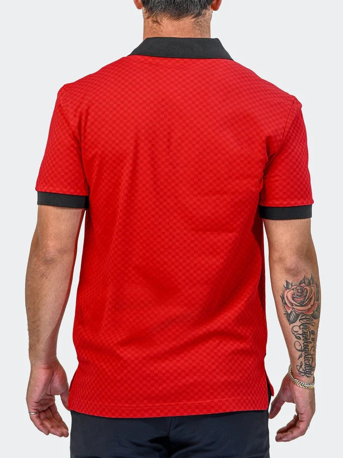 Maceoo Stretch Short-Sleeve Polos | Polo MozartSquareTip Red