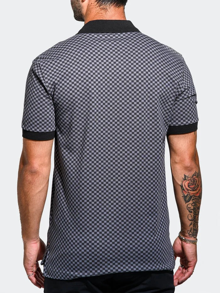 Maceoo Stretch Short-Sleeve Polos | Polo MozartSquareTip Grey