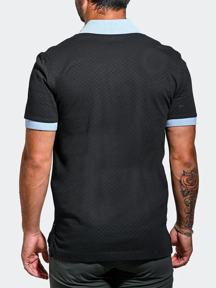 Maceoo Stretch Short-Sleeve Polos | Polo MozartSquareTip Black