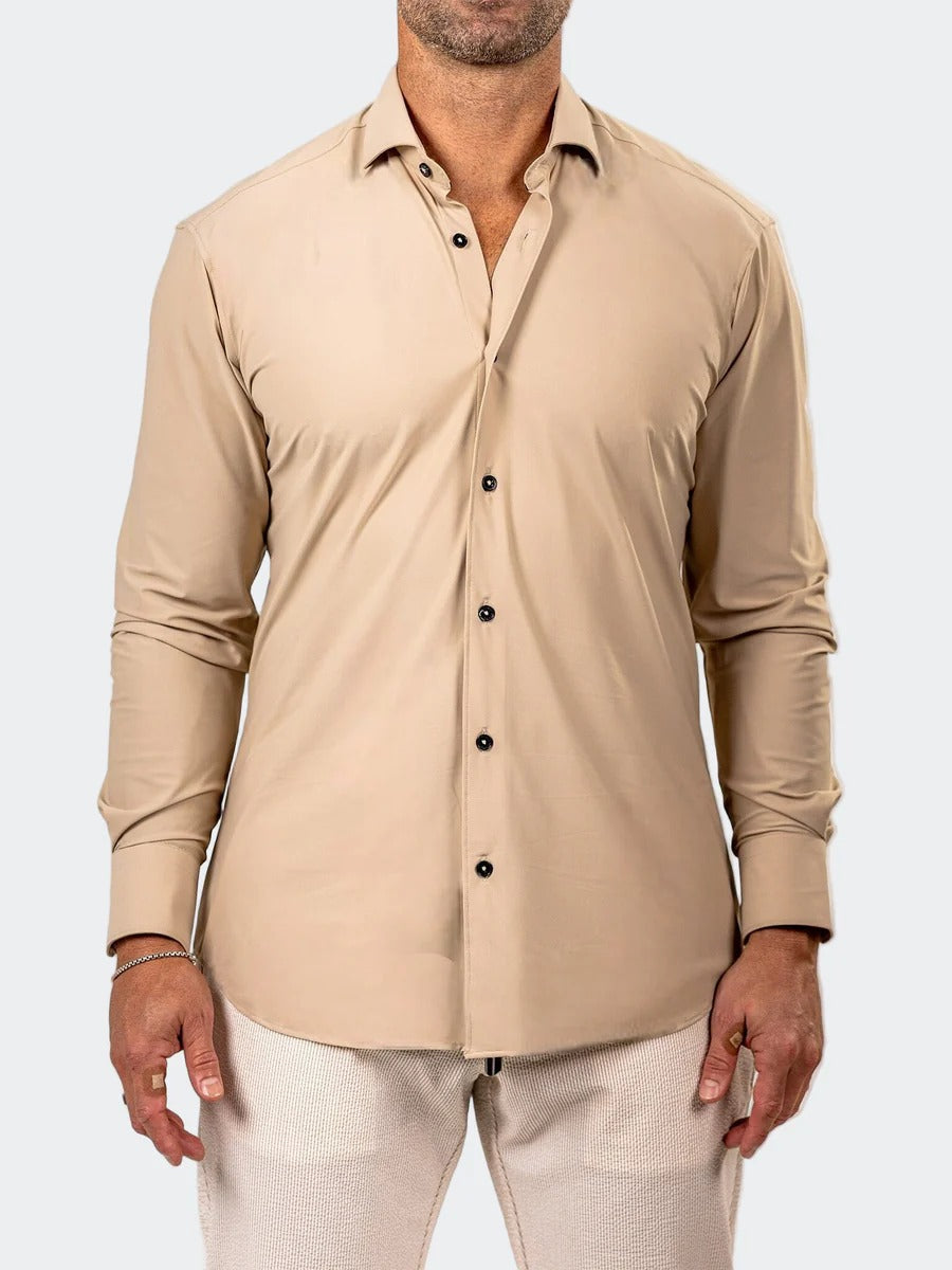 Maceoo Stretch Shirt | Eins Marthyr3009 Brown