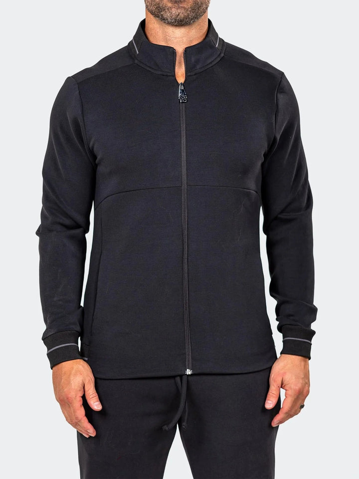 Maceoo Athletic Wear | Marthyr Black Zip Sweater