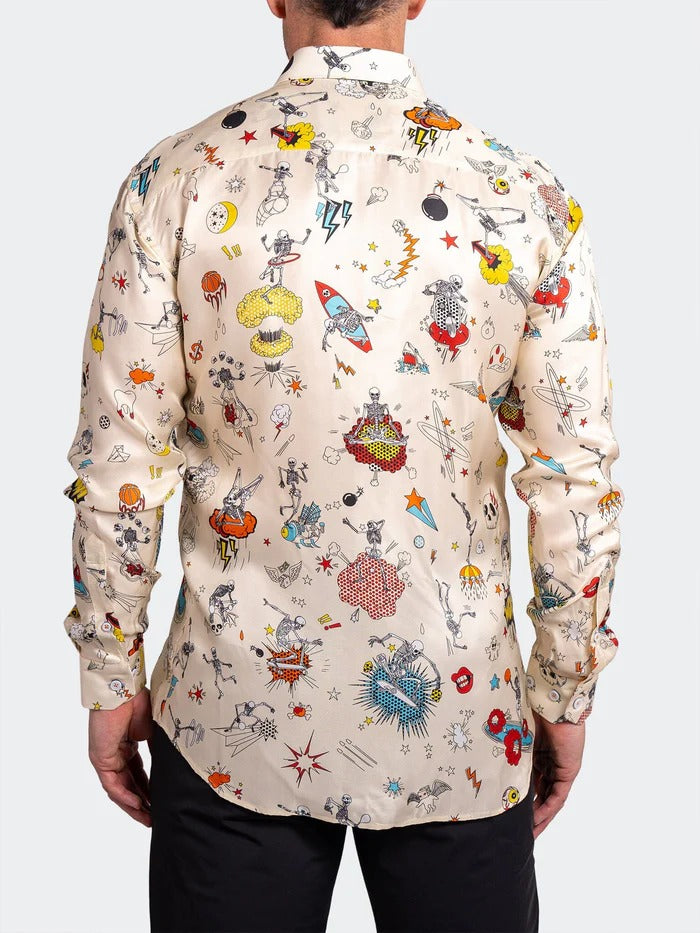 Maceoo Stretch Shirt | Fibonacci Ascension0209 White