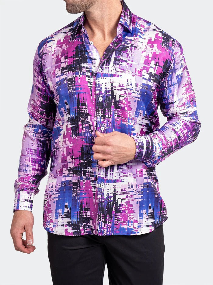 Maceoo Stretch Shirt | Fibonacci Ascension0223 Purple