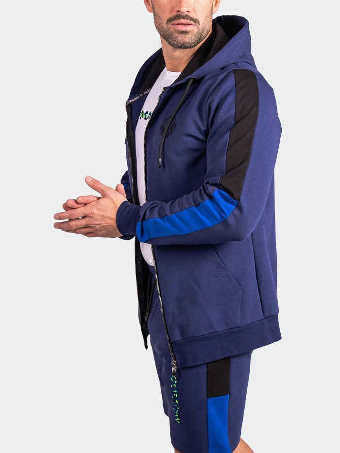 Maceoo Stretch Athletic Wear | Hoodie ResistanceEmb Blue