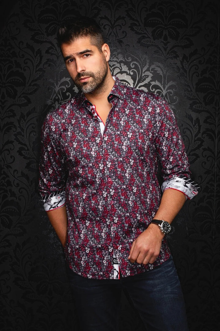 Au Noir Stretch Shirt | Bloom Red