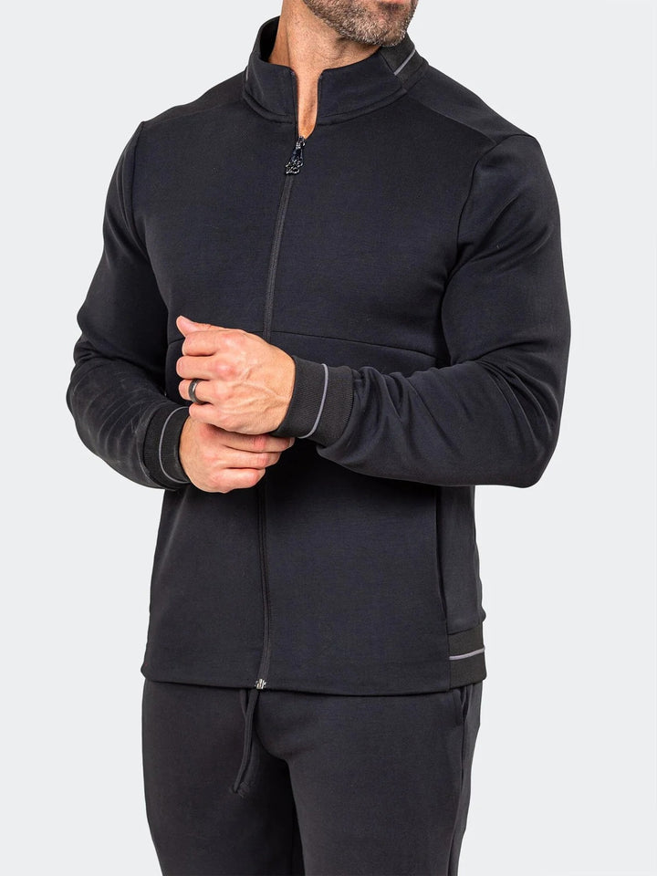 Maceoo Athletic Wear | Marthyr Black Zip Sweater