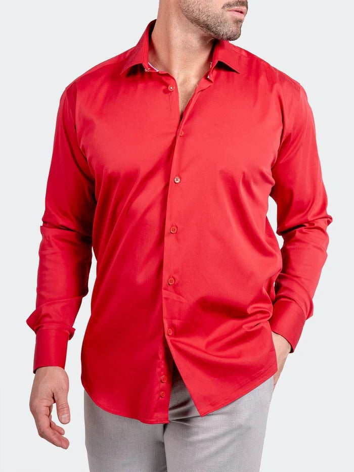 Maceoo Stretch Shirt | Blacklabel Softstretch Ascension0008 Red