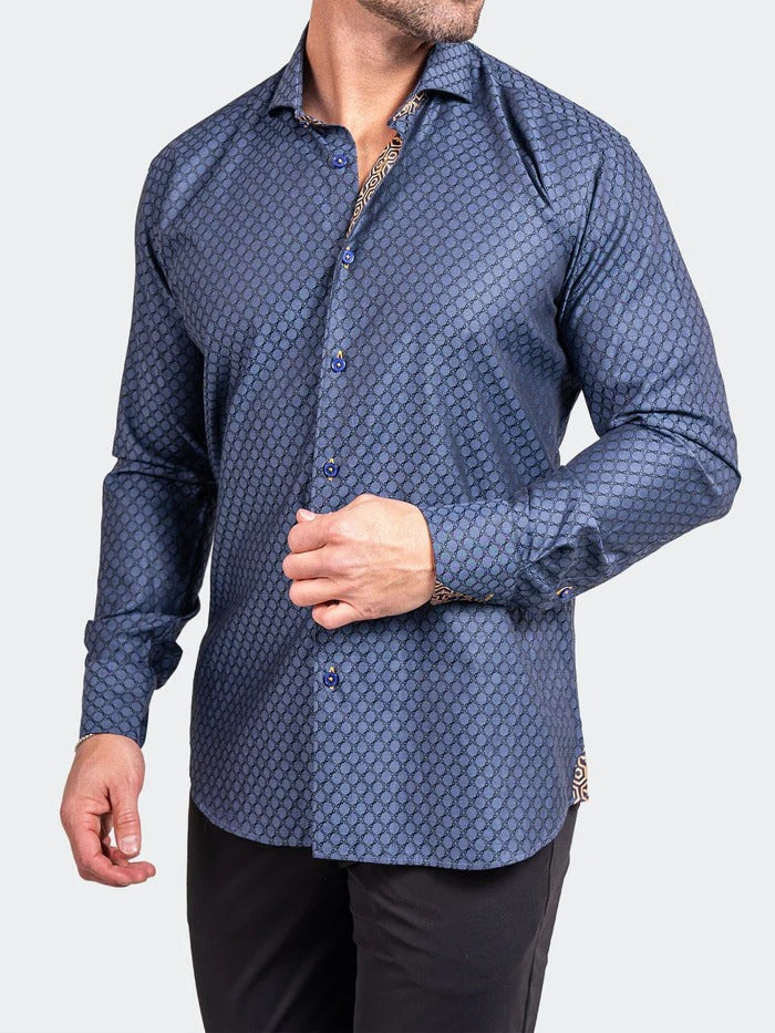 Maceoo Stretch Shirt | Eins Ascension0051 Blue