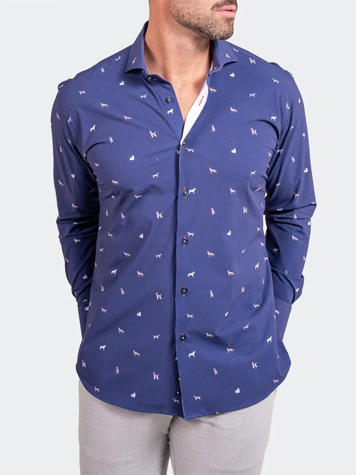 Maceoo Stretch Shirt | Eins Stretch Ascension0205 Blue