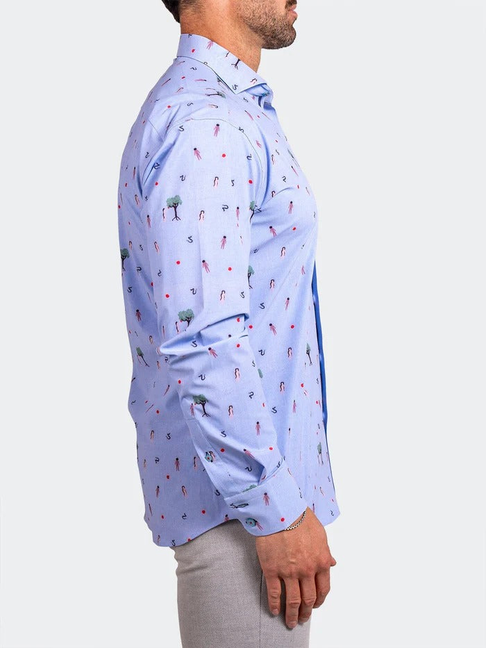 Maceoo Stretch Shirt | Eins Stretch Ascension0207 Blue