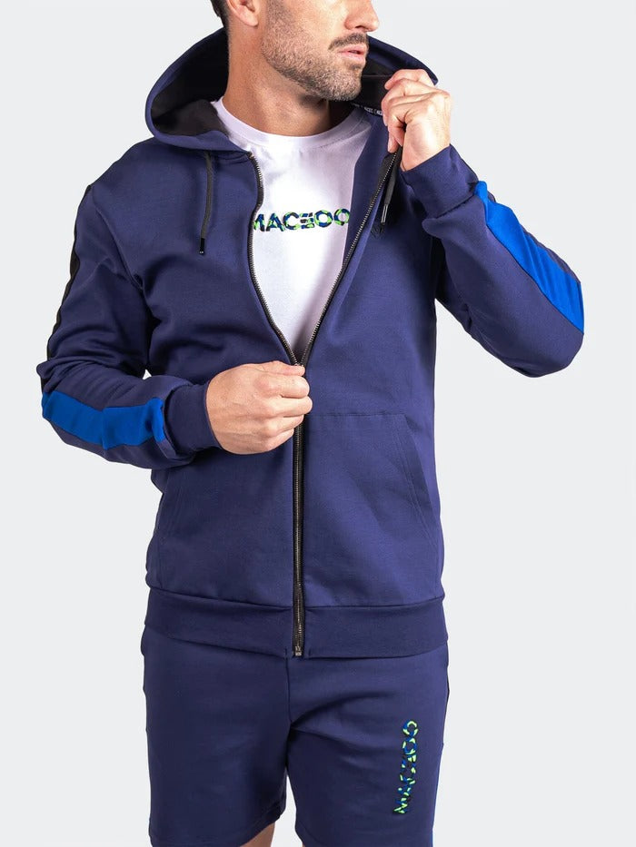 Maceoo Stretch Athletic Wear | Hoodie ResistanceEmb Blue