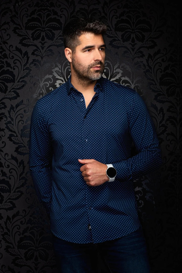 Au Noir Stretch Shirt | Alexander-Fan Navy
