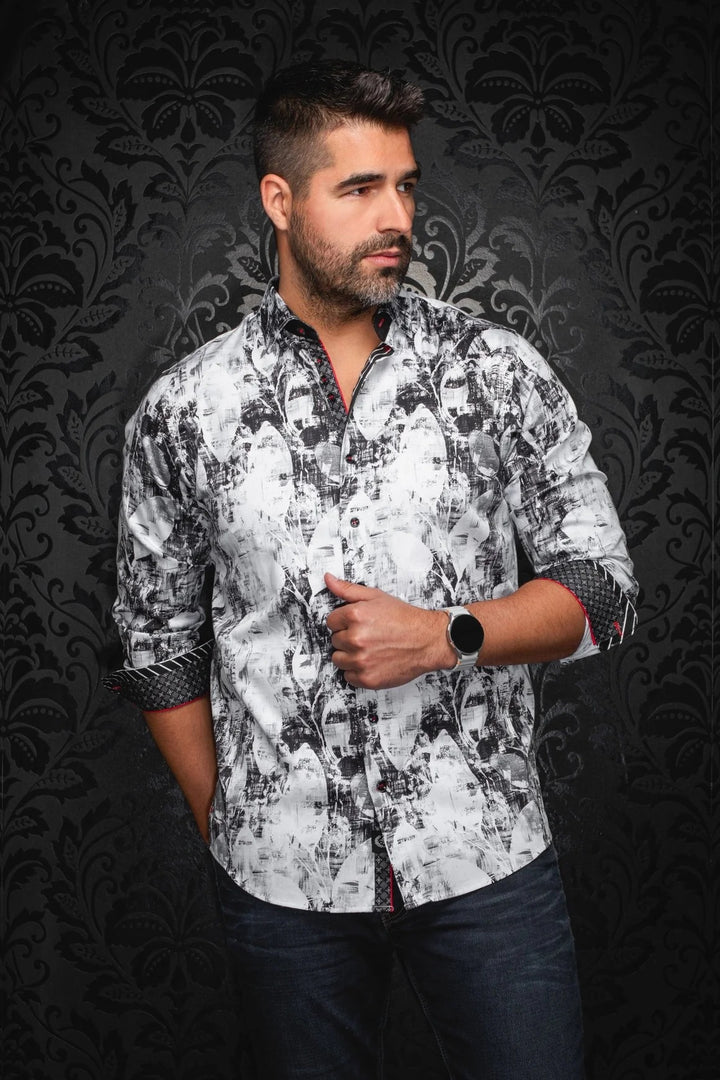 Au Noir Stretch Shirt | Jasper White Black