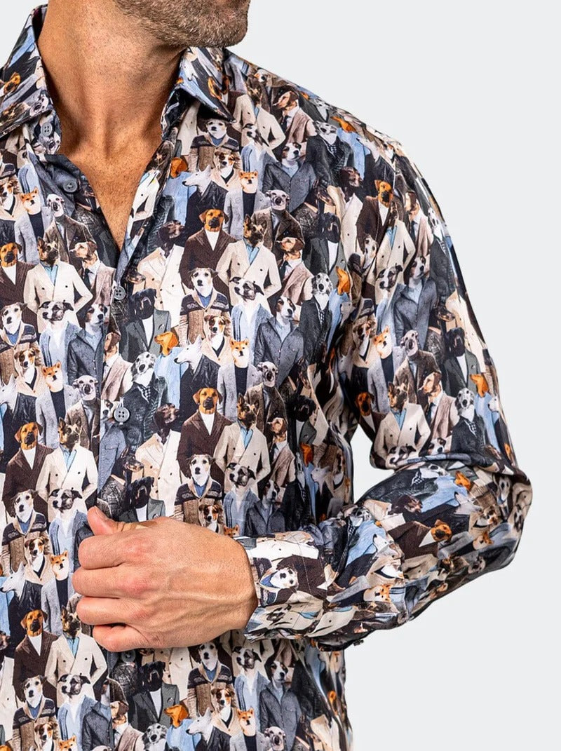 Maceoo Stretch Shirt | Fibonacci Marthyr0207 Black