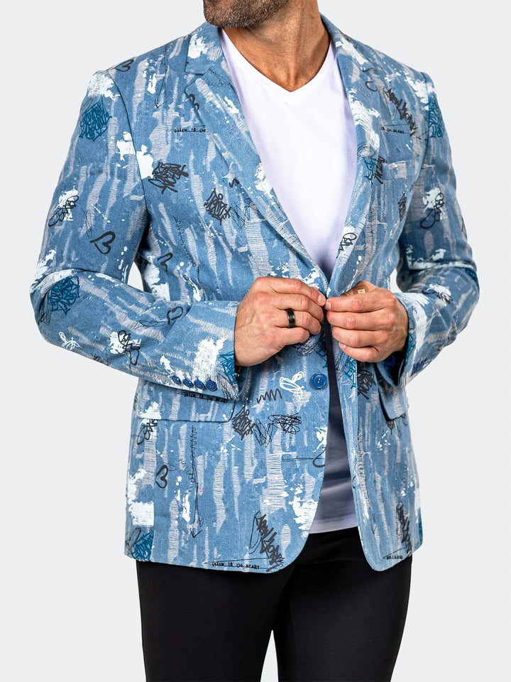 Maceoo Blazer | Blazer Uncostructed Marthyr012 Blue