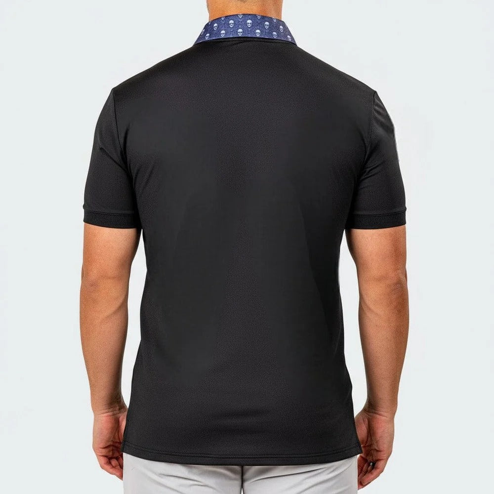 Maceoo Stretch Short-Sleeve Polos | Golf Polo Marthyr0021 Black
