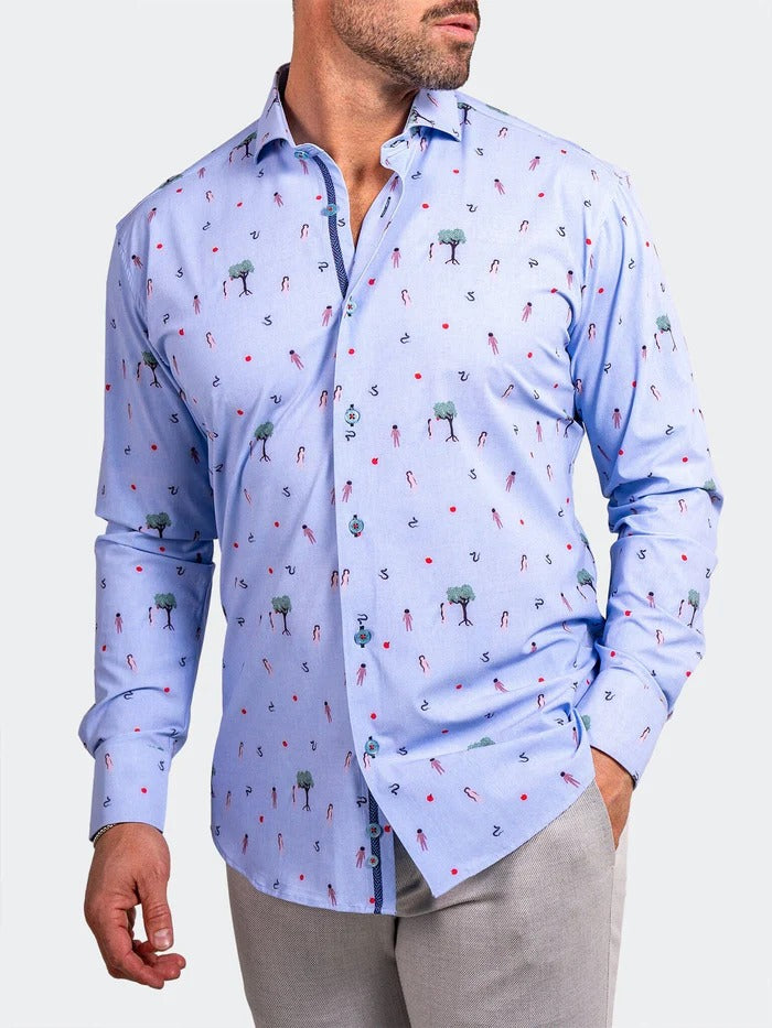 Maceoo Stretch Shirt | Eins Stretch Ascension0207 Blue