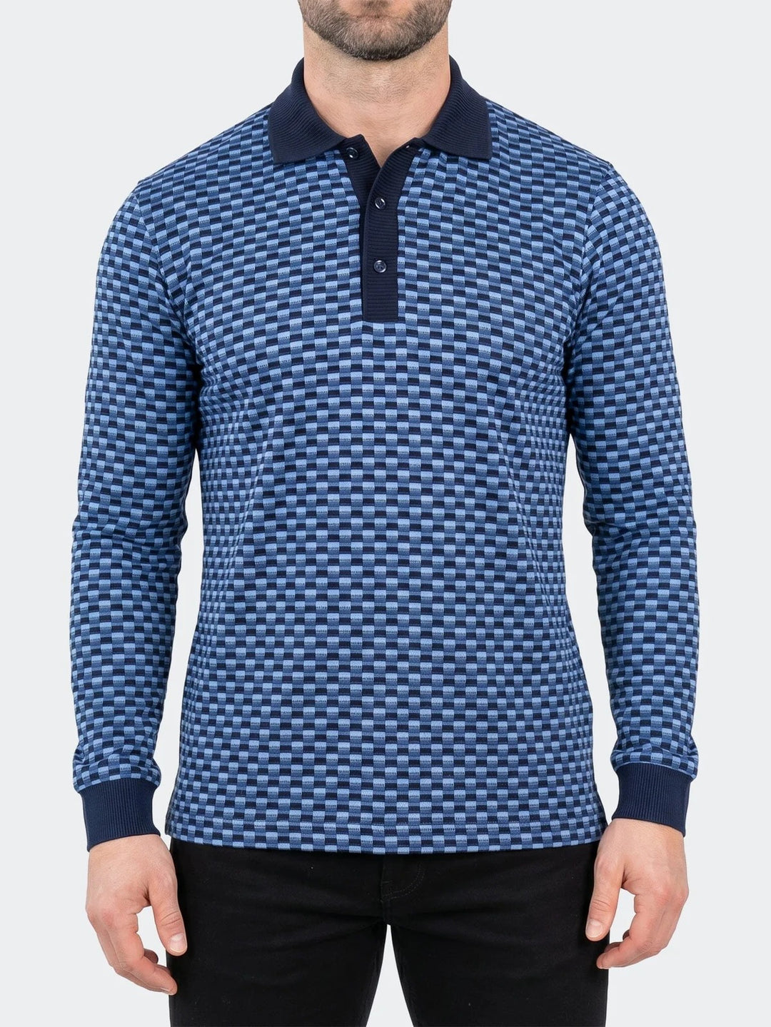 Maceoo Stretch Polos | Polo KnitRib Unknown002 Blue