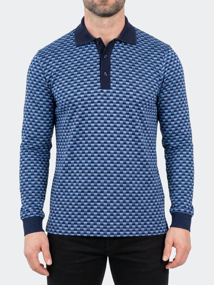 Maceoo Stretch Polos | Polo KnitRib Unknown002 Blue