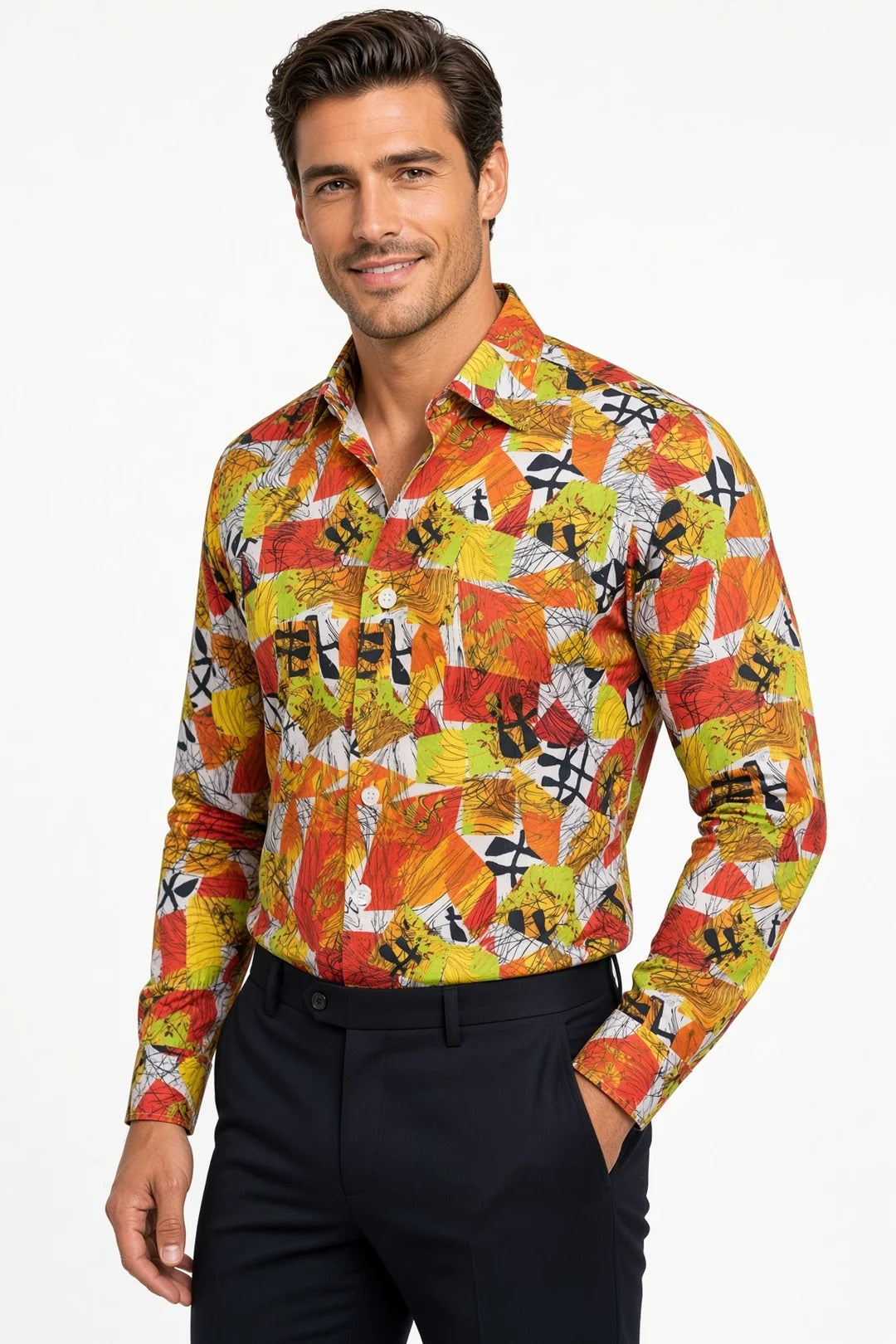 Masutto Shirt | MARCO-08 LONG SLEEVE BUTTON DOWN SHIRT