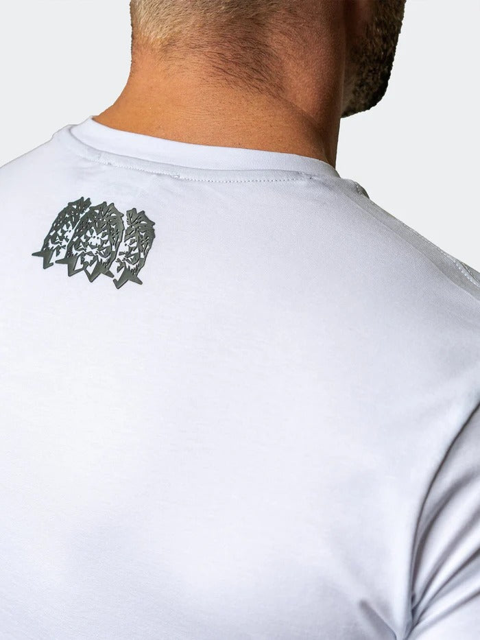 Maceoo Stretch Short-Sleeve Tshirts | Henley Core White