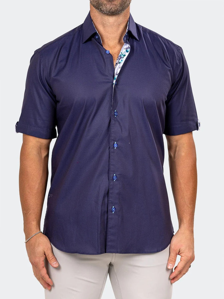 Maceoo Stretch Short-Sleeve Shirt | Galileo Marthyr0005 Blue