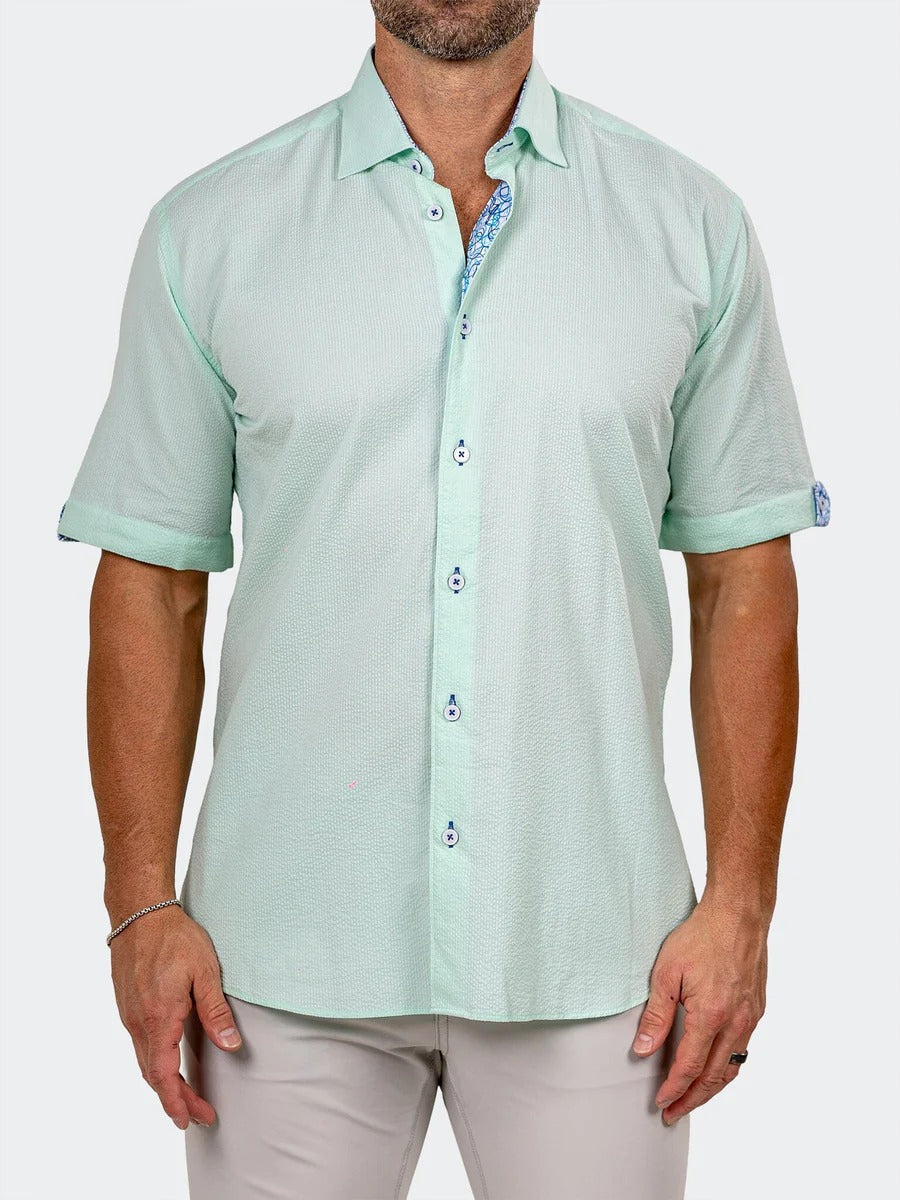 Maceoo Stretch Short-Sleeve Shirt | Galileo Marthyr0011 Green